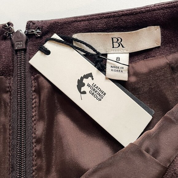 Banana Republic Lambskin Leather Skirt Ripened Berry Burgundy Size 8 NEW NWT - Picture 8 of 13